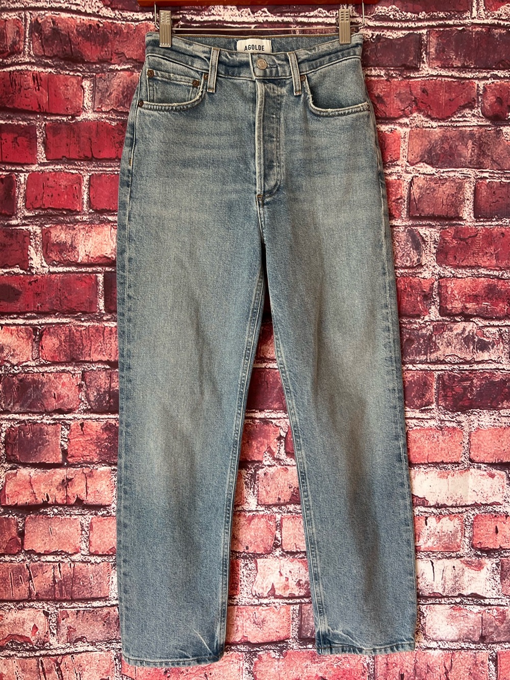 AGOLDE 90s Pinch Waist Crop Jeans in Ripple Size 24
